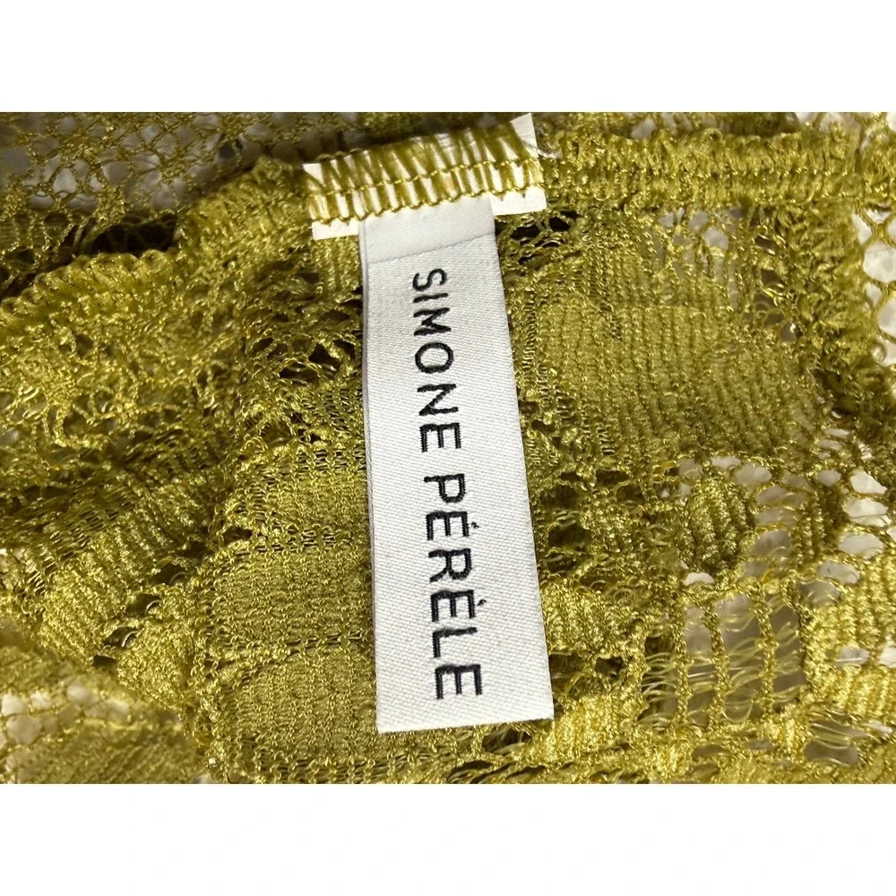 Simone Perele Olive Green Floral Lace Underwire Bra and Brief Lingerie Set READ!